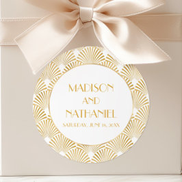 Elegante Goldmedaille Art Deco Runder Aufkleber