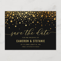 Elegante Goldmedaille Confetti Save the Date