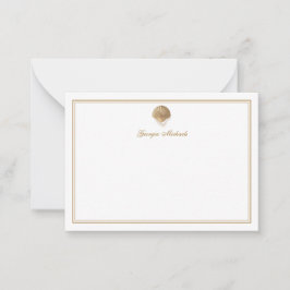 Elegante Goldmedaille Seashell & Pearls Individuel Mitteilungskarte