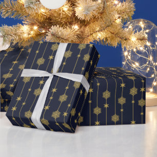 Elegante Goldmedaille Snowflakes/Müslis Geschenkpapier