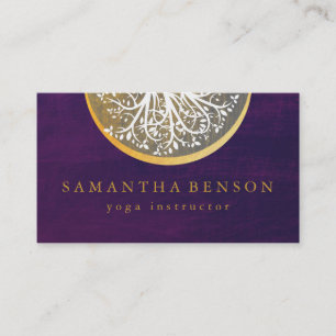 Elegante Goldmedaille Tree Yoga und Meditation B Visitenkarte