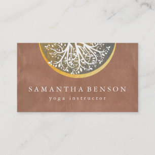 Elegante Goldmedaille Tree Yoga und Meditation B Visitenkarte