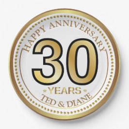 Elegante Goldpapierplatte mit bearbeitbarem Text Pappteller