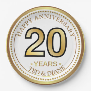 Elegante Goldpapierplatte mit bearbeitbarem Text Pappteller