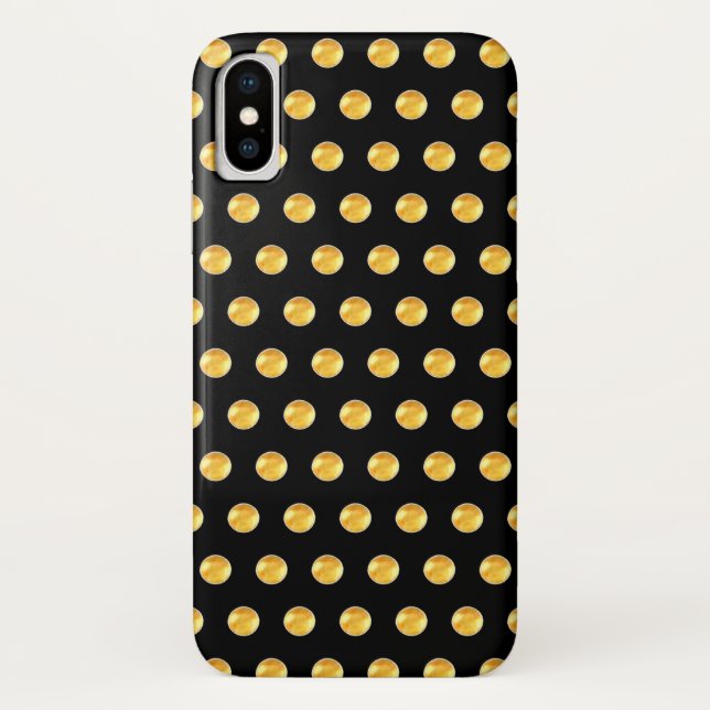 Elegante Goldpolka-Punkte Case-Mate iPhone Hülle (Rückseite)