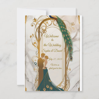 Elegante Goldrahmen-Einladung Postkarte