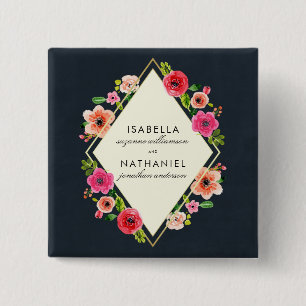 Elegante Goldrahmen-Hochzeit der Button