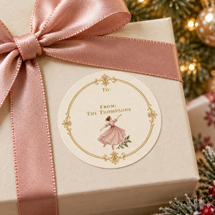 Elegante Goldringe Weihnachtsgeschenk-Etikett Runder Aufkleber
