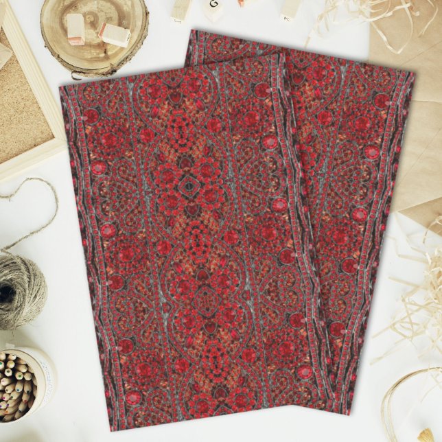 elegante Goldrubinrot-Bordeaux Seidenpapier (elegant sophisticated gold ruby red burgundy tissue paper)