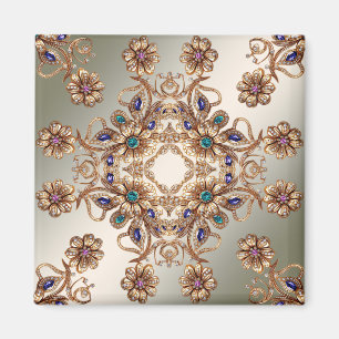 Elegante Goldschmuck-Blumen-Magnet Magnet