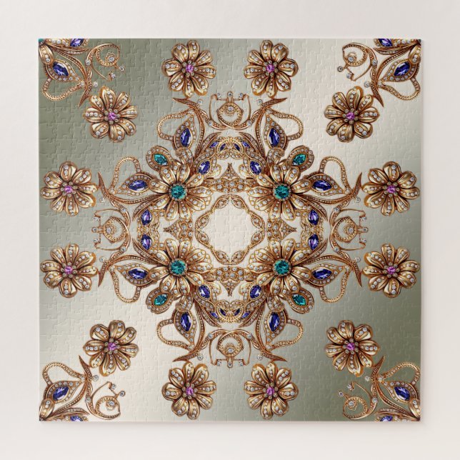 Elegante Goldschmuck-Blumen-Puzzle Puzzle (Vertikal)