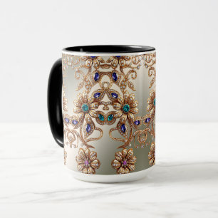 Elegante Goldschmuck Blumen Tasse