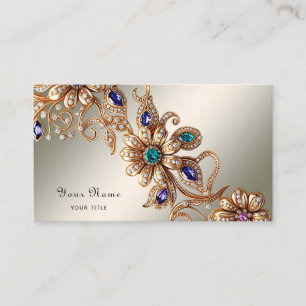 Elegante Goldschmuck-Blumen Visitenkarte
