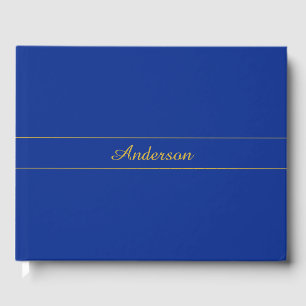 Elegante Goldschrift auf navyblauem Hintergrund Gästebuch