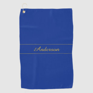 Elegante Goldschrift auf navyblauem Hintergrund Golfhandtuch
