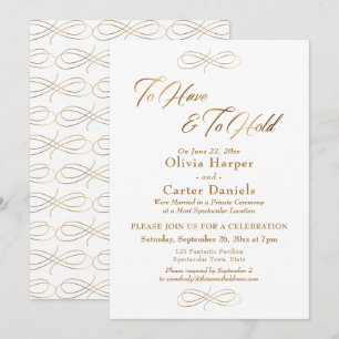 Elegante Goldschrift für die Trauung & Hochzeitsem Einladung