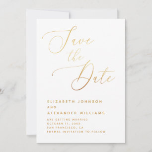 Elegante Goldschrift Minimalistische klassische Save The Date