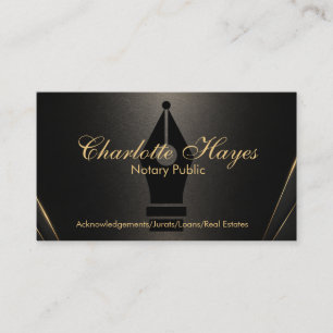 Elegante Goldschrift Notarstiftspitze Visitenkarte