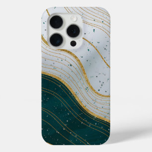 Elegante Goldschwärme auf Abstraktem Grün Case-Mate iPhone Hülle
