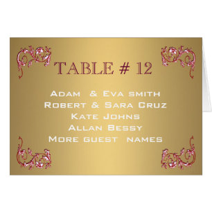 Elegante GoldTischnummer-Schablonenhochzeit