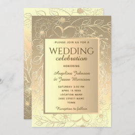 Elegante GoldWedding Einladung