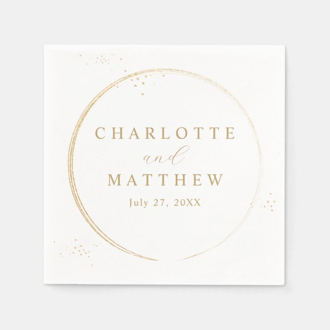 Elegante GoldWedding Serviette (Vorderseite)