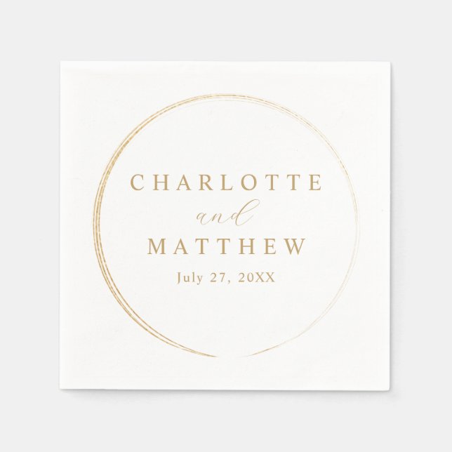 Elegante GoldWedding Serviette (Vorderseite)