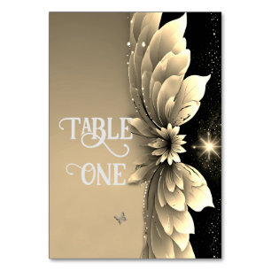 Elegante GoldWedding Tischnummer