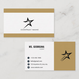 Elegante goldweiße professionelle Visitenkarte mit