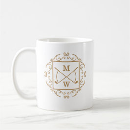 Elegante Golf Clubs Monogramm Kaffeetasse