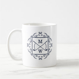Elegante Golfschläger-Monogramm Kaffeetasse