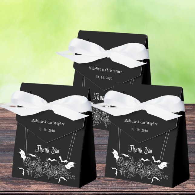 Elegante Gothic Floral Black Wedding Geschenkschachtel (Von Creator hochgeladen)