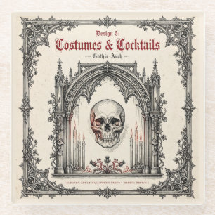 Elegante Gothic Halloween-Party Schädel  Glasuntersetzer