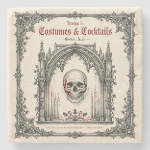 Elegante Gothic Halloween-Party Schädel  Steinuntersetzer