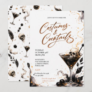 Elegante Gothic-Kostüme &Cocktails-Party Halloween Einladung