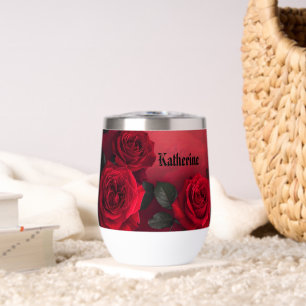 Elegante Gothic Red Roses Benutzerdefinierter Name