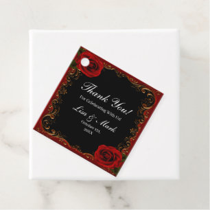 Elegante Gothic rote Rosen Geschenkanhänger