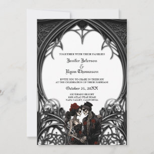 Elegante gothische Halloween-Hochzeitseinladung Einladung