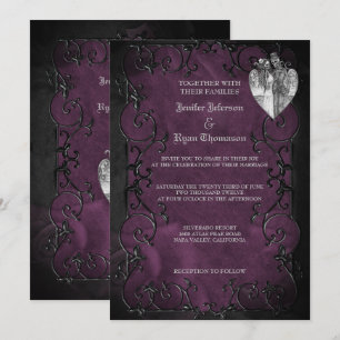 Elegante gothische Halloween-Hochzeitseinladung Einladung