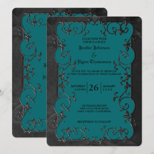 Elegante gothische Halloween-Hochzeitseinladung Einladung