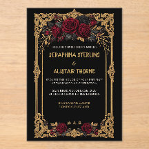 Elegante gothische schwarze Rosen-Gold-Hochzeitsei