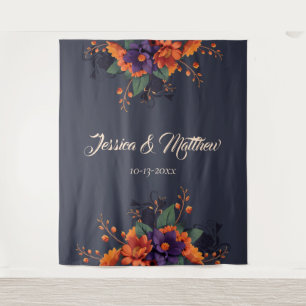 Elegante Gotische 3D-Blumenzettel Wandteppich