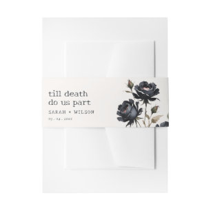 Elegante Gotische Dunkle Wasserfarbe Schwarze Rose Einladungsbanderole