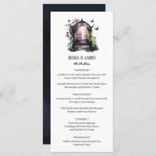 Elegante Gotische Gartenanlage Menükarte