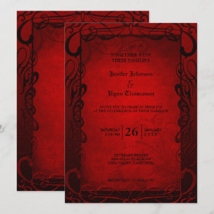 Elegante gotische Halbzeitschrift Hochzeit Einladu Einladung