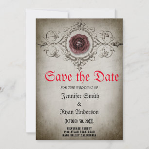 Elegante gotische Hochzeit Bewahre das Datum Einla Einladung