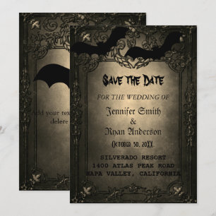 Elegante gotische Hochzeit "Save the Date" Einladung