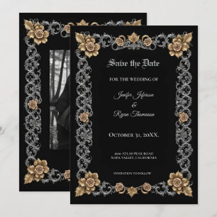 Elegante gotische Hochzeit - Termin vormerken Ankündigung