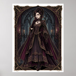 Elegante gotische Königin viktorianische Dark Art  Poster