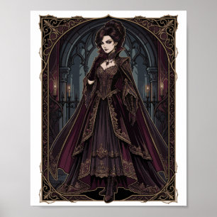 Elegante gotische Königin viktorianische Dark Art  Poster